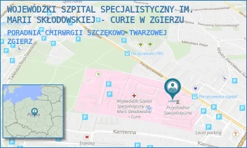 PORADNIA CHIRURGII SZCZĘKOWO-TWARZOWEJ - WOJEWÓDZKI SZPITAL SPECJALISTYCZNY IM. MARII SKŁODOWSKIEJ - CURIE W ZGIERZU - UL. PARZĘCZEWSKA 35,  ZGIERZ