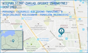 PORADNIA CHIRURGII SZCZĘKOWO-TWARZOWEJ W ZNIECZULENIU MIEJSCOWYM - NIEPUBLICZNY ZAKŁAD OPIEKI ZDROWOTNEJ DENTIMED - UL. BOHATERÓW 14 BRYGADY 17,  TOMASZÓW MAZOWIECKI