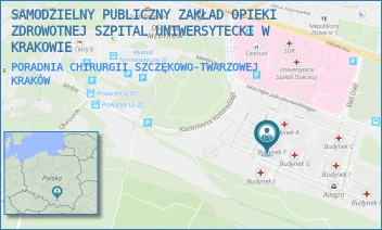 PORADNIA CHIRURGII SZCZĘKOWO-TWARZOWEJ - SAMODZIELNY PUBLICZNY ZAKŁAD OPIEKI ZDROWOTNEJ SZPITAL UNIWERSYTECKI W KRAKOWIE - UL. MACIEJA JAKUBOWSKIEGO 2,  KRAKÓW