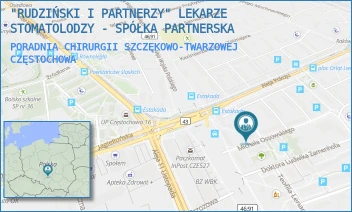 PORADNIA CHIRURGII SZCZĘKOWO-TWARZOWEJ - "RUDZIŃSKI I PARTNERZY" LEKARZE STOMATOLODZY - SPÓŁKA PARTNERSKA - UL. ANDERSENA 1,  CZĘSTOCHOWA